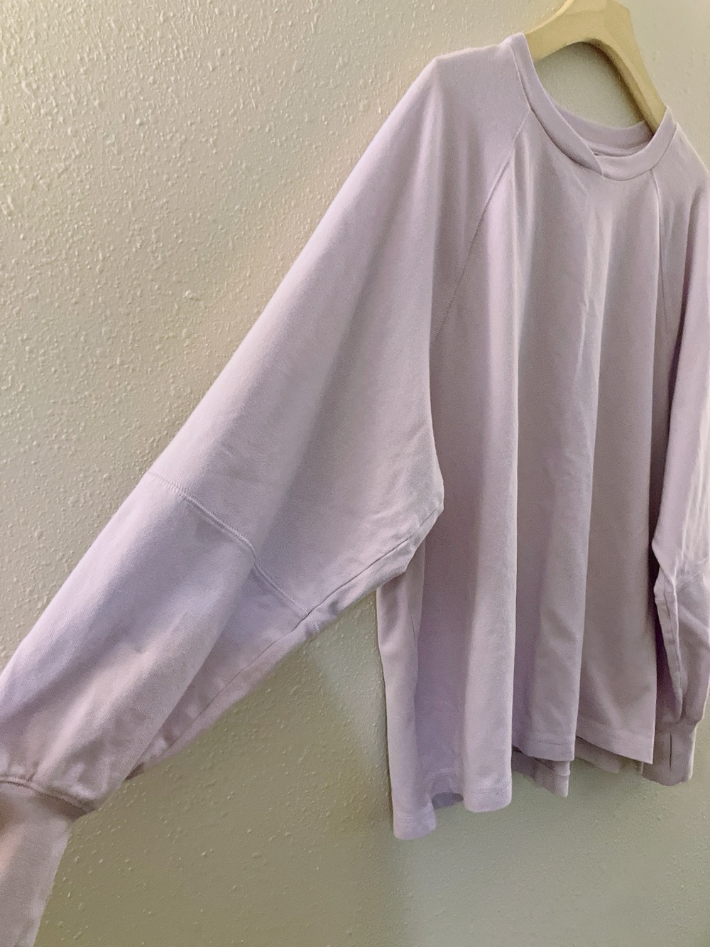 Aerie Offline Lavender Longsleeve Pique T-Shirt Oversized Dolman Balloon Sleeves - Picture 3 of 12